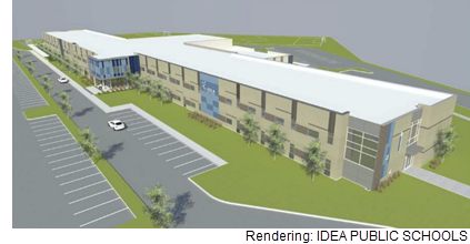 A rendering of the new IDEA PUBLIC SCHOOLS charter in Ingram Hills, San Antonio, which will be ready for the 2018-2019 school year.