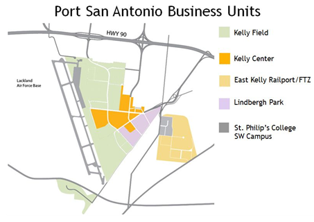 Layout of the Port San Antonio development