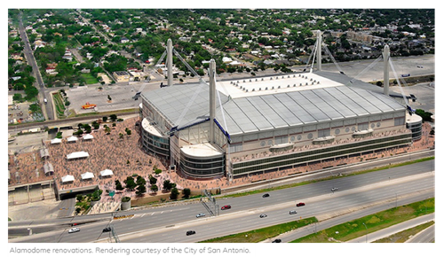 The rendering of the alamodome and it's improvements.