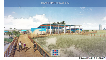 A rendering of the Sandpiper Pavilion, part of a $17M  park improvement project.