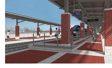Rendering of a TEXRail Station.