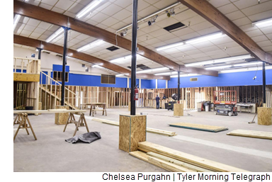 Construction on the interior of the Majesty Events Center in Tyler.