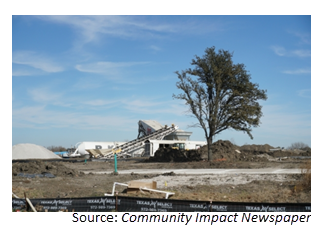 Dirt being turned at the former Dallas Cowboys practice facility to make way for a new housing development